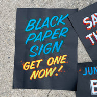 Black Paper Sign